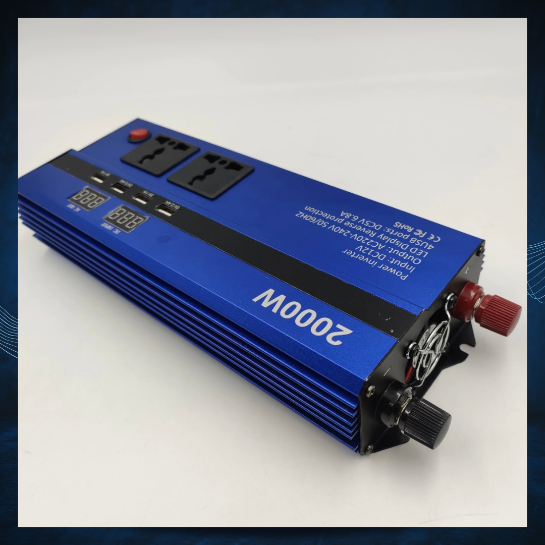 12 to 220v 2000w Inverter for Car - ავტომობილის დენის ინვერტერი – 12 ვოლტიდან 220 ვოლტზე დენის გარდამქმნელი