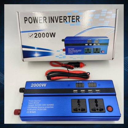 12 to 220v 2000w Inverter for Car - ავტომობილის დენის ინვერტერი – 12 ვოლტიდან 220 ვოლტზე დენის გარდამქმნელი